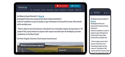 East Sussex Highways website